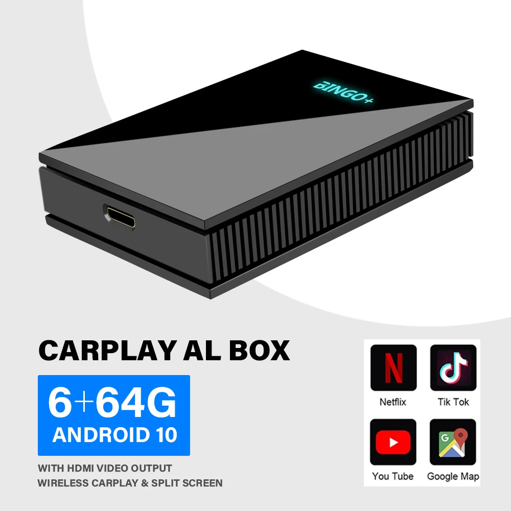 

8 ядер Carplay беспроводной 4 + 64 ГБ Android 10 Поддержка android Авто HDMI netflix apple tv Carplay box для mercedes mazda toyota