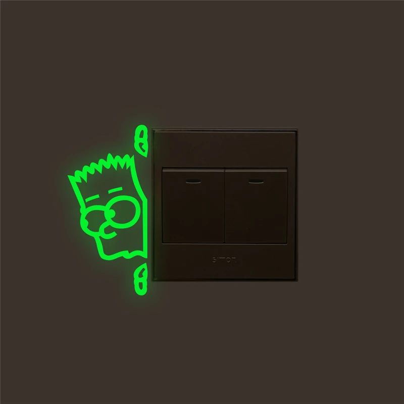 

Fluorescent Wall Decals Sneak Peep Boy Switch Luminous Stickers Glow In The Dark Kids Rooms Home Decor Vinyl Mural Art
