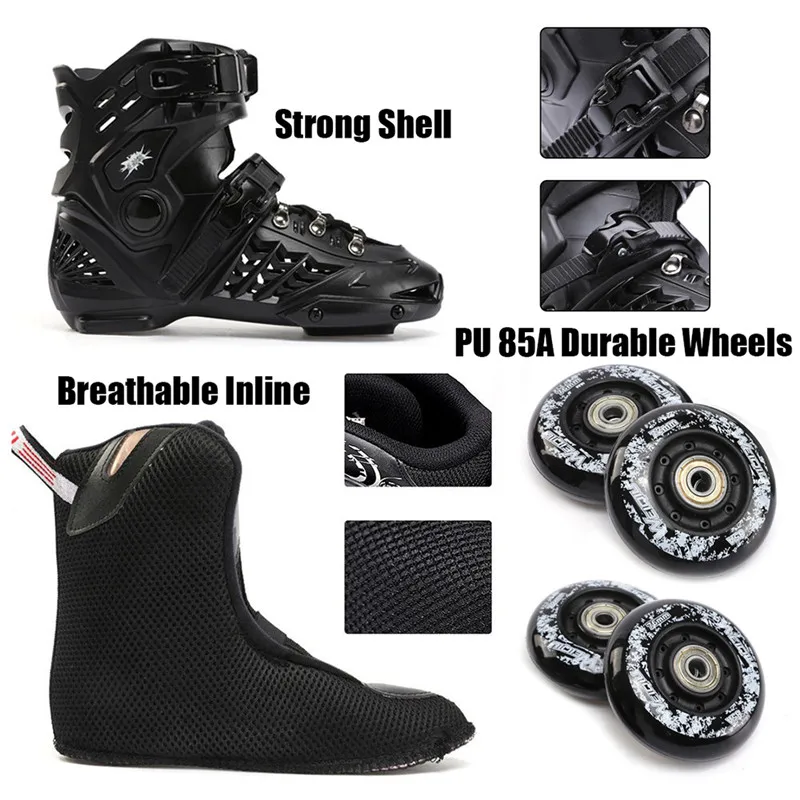 2021 Профессиональные черные белые скоростные роликовые коньки для мужчин женщин