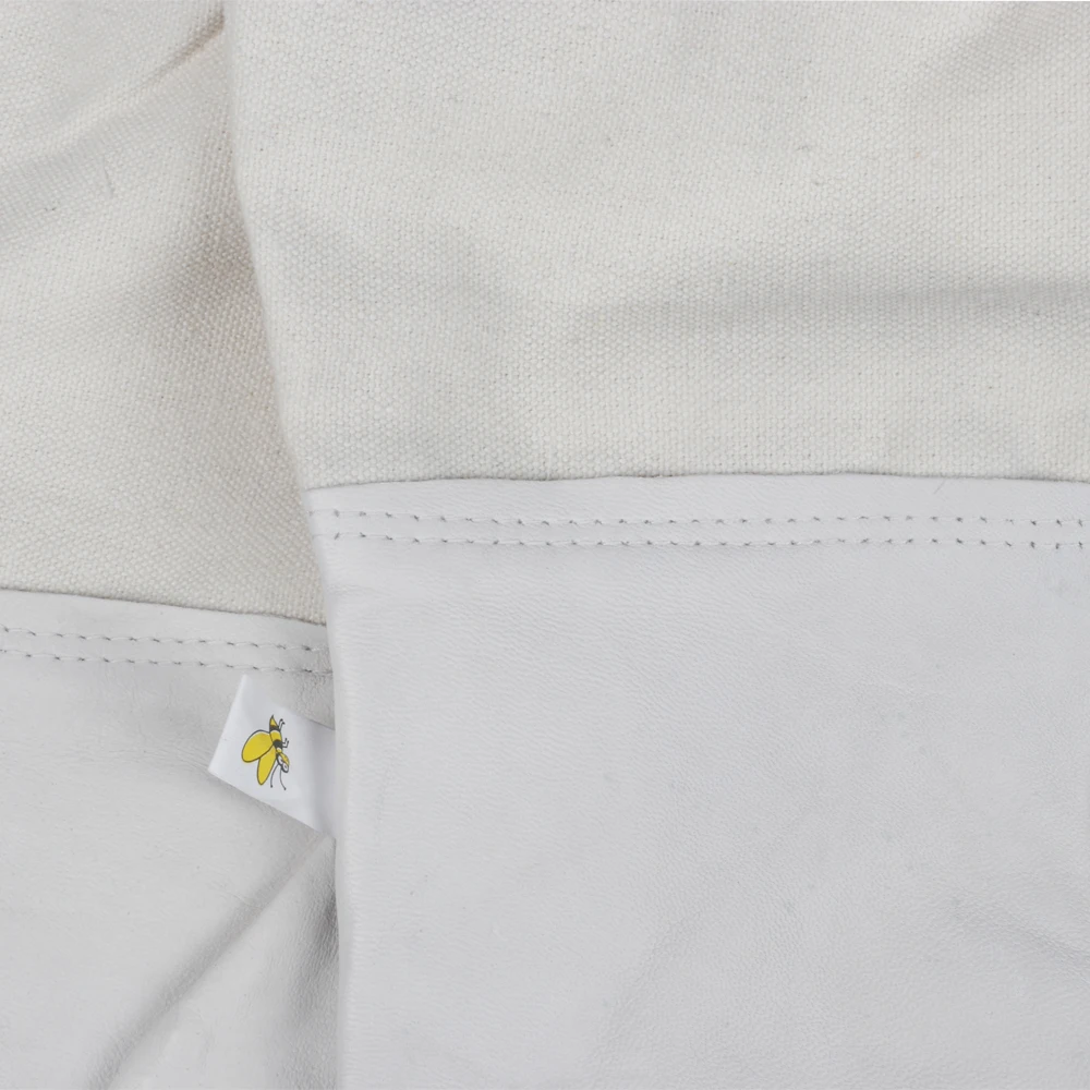 

White Sheepskin And Canvas Elstic Cuff Bekeeping Gloves Protection Equipment Anti Bees Sting For Beekeeper