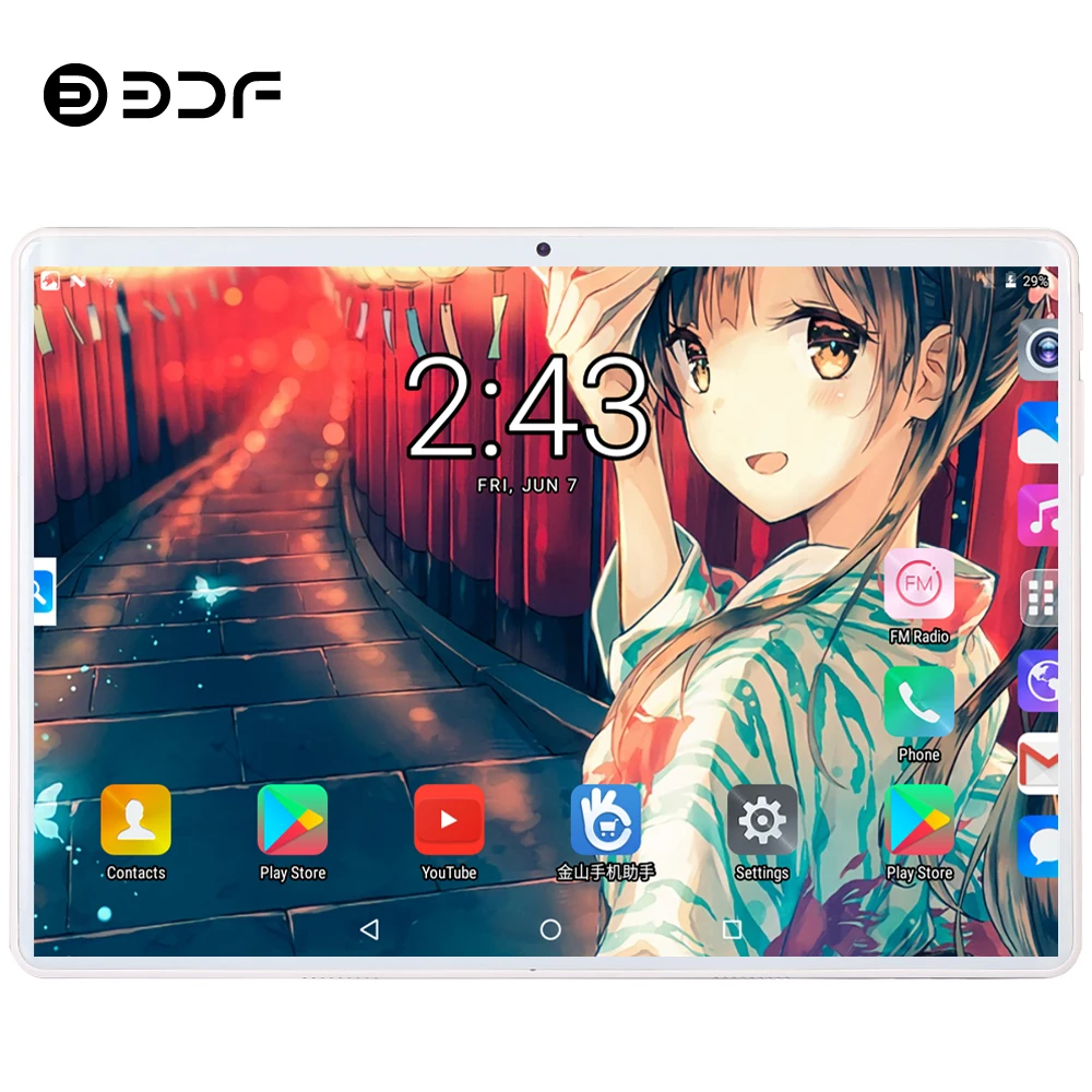 BDF Android 9,0 планшетный ПК Tab Pad 10 дюймов 1280*800 ips 10/десять ядер 8 ГБ/128 Гб Две sim-карты 3g/4G LTE телефонный звонок 10," Phablet 10
