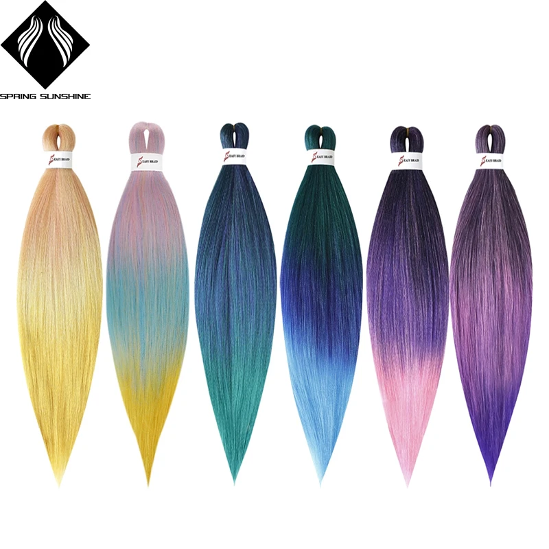 

Synthetic Hair Extension Jumbo Box Braids Pre Stretched Ombre Professional Braiding Hair Hot Water Set Hair Braids