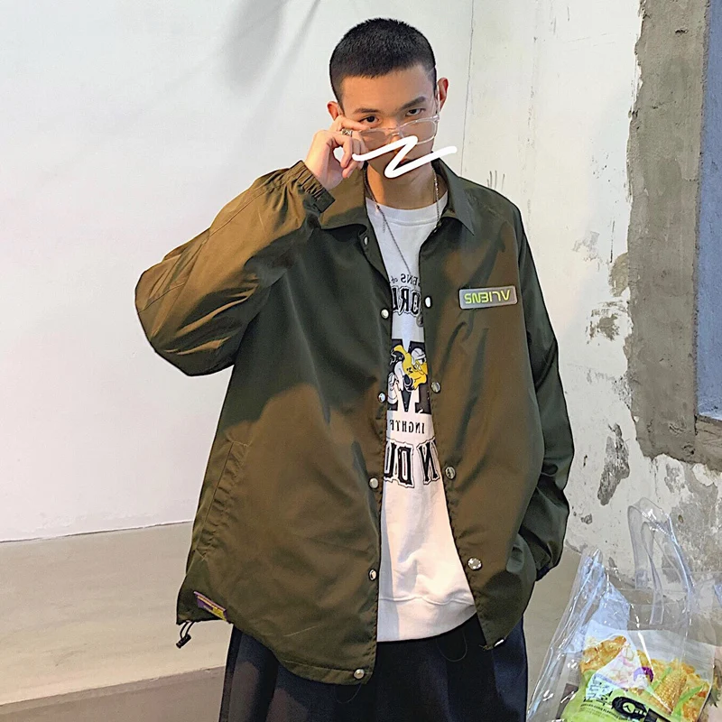 Весна Осень 2020 новая мужская Свободная дышащая куртка кардиган с отворотом