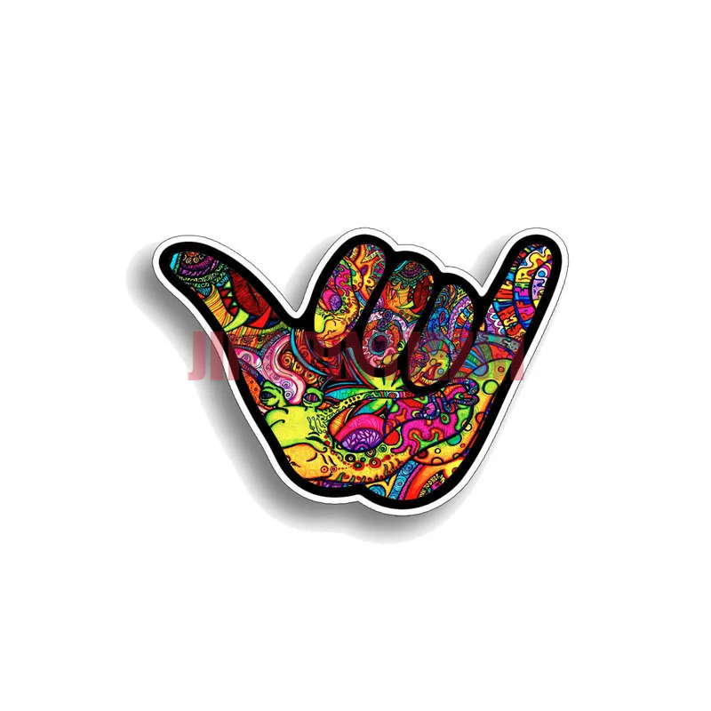

Car Stickers Vinyl Motorcycle Decal Car Window Body Decorative Decoration LaptopShaka Hang Loose Graffiti Car