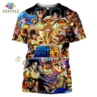 sonspee japanese classic anime saint seiya 3d t shirt summer casual men t shirts fashion streetwear women pullover short sleeve