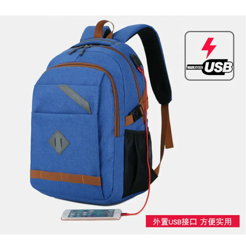 Новинка 2019 модный винтажный холщовый рюкзак с USB портом студенческий школьный