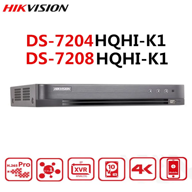 Оригинальный Hik 4MP Turbo HD DVR DS 7204HQHI K1 4 в 1 видео рекордер для AHD CVI CVBS TVI аналоговая