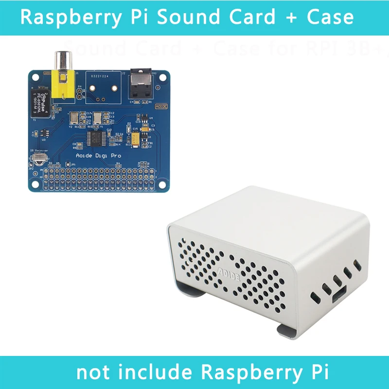 Raspberry Pi 4 AOIDE DIGI PRO цифровая звуковая карта | чехол из алюминиевого сплава металлический корпус для Raspberry Pi 4 Модель B/3B+/3B
