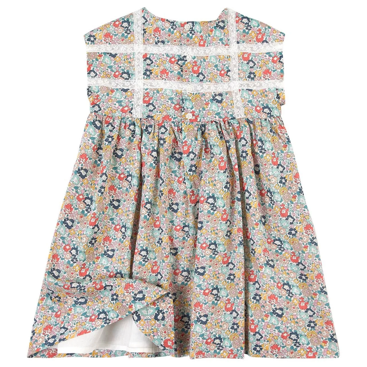 

2 To 14 Years, Girls Cotton Dress 2021 Summer Floral Party Kids Dress Lace Baby Clothes Fashion 100% Cotton,#5990