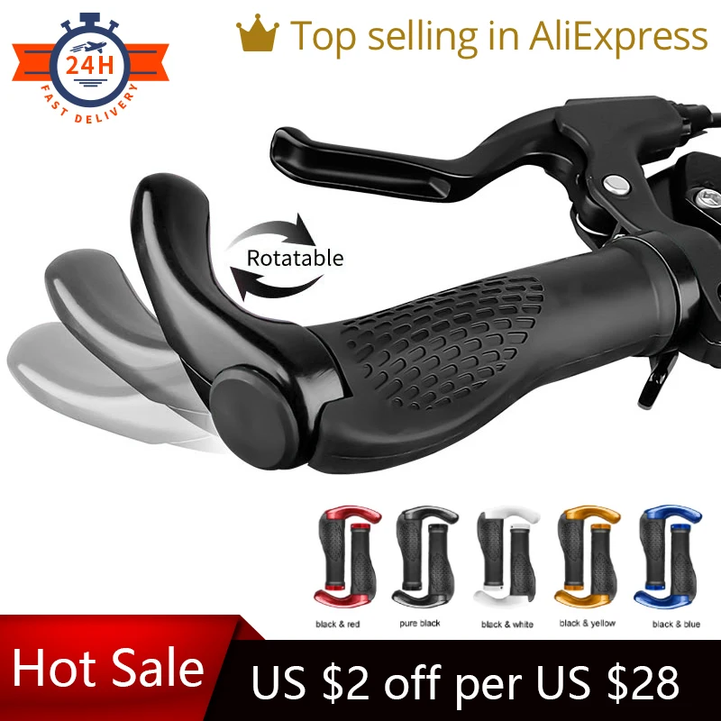 

Hot Sale Bicycle Grip Handlebar Ends Cap Aluminium Alloy Lock Mountain Road Handle Bar Grip Anti-Skid Soft Rubber Bicycle Parts