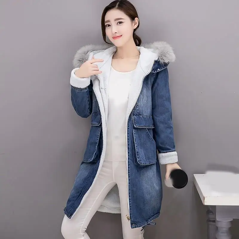 Большие размеры женские джинсовые куртки верхняя одежда Свободные теплые