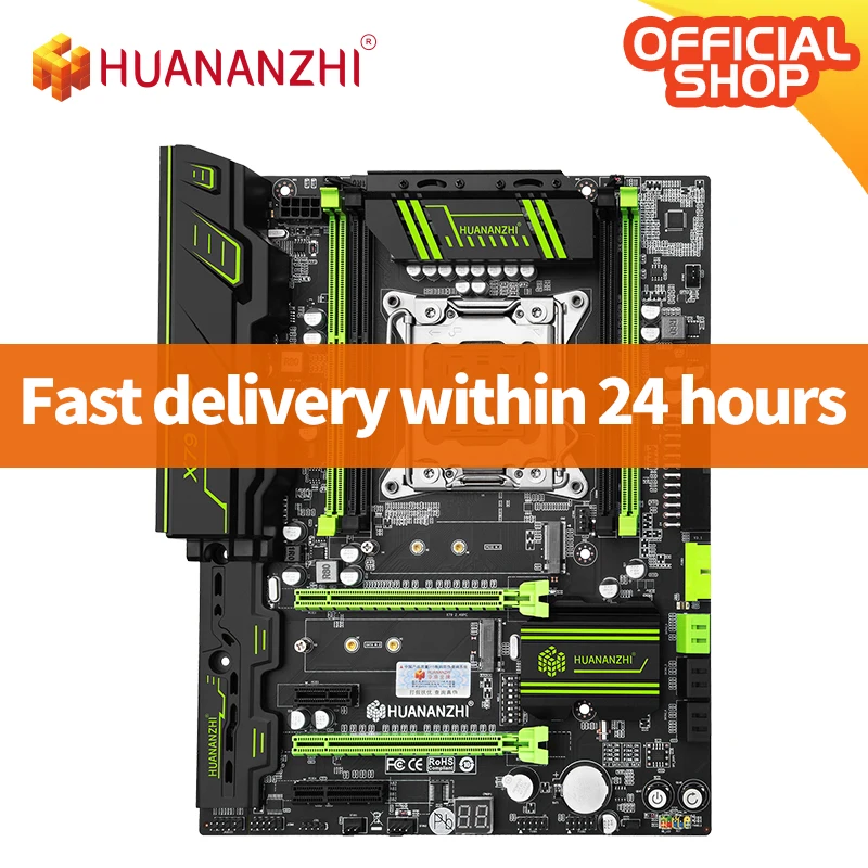 Billig HUANANZHI X79 GRÜN 2,49 X79 Motherboard LGA2011 ATX USB 3,0 SATA3 PCI-E NVME M.2 SSD Unterstützung REG ECC Speicher Und Xeon E5