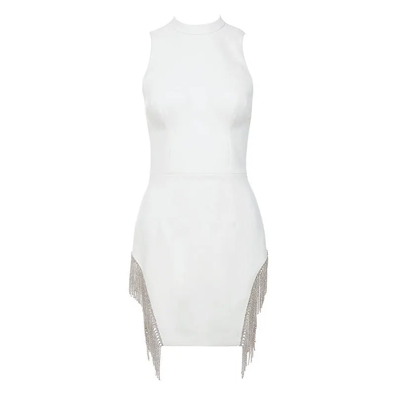Женское облегающее платье с кисточками Бандажное вечерние элегантное Клубное