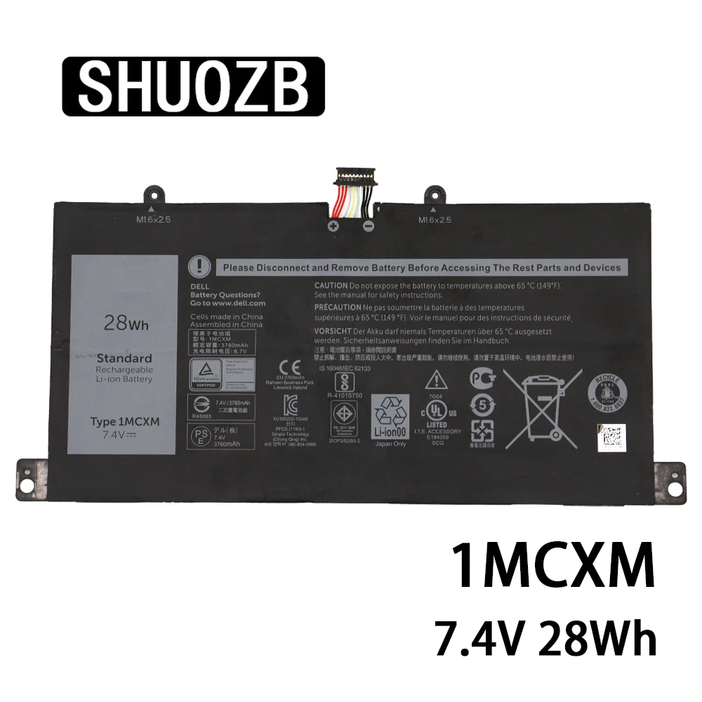 Аккумулятор SHUOZB для ноутбука 1mcxm DELL Latitude 5175 G3JJT планшетный ПК 11 Мобильная