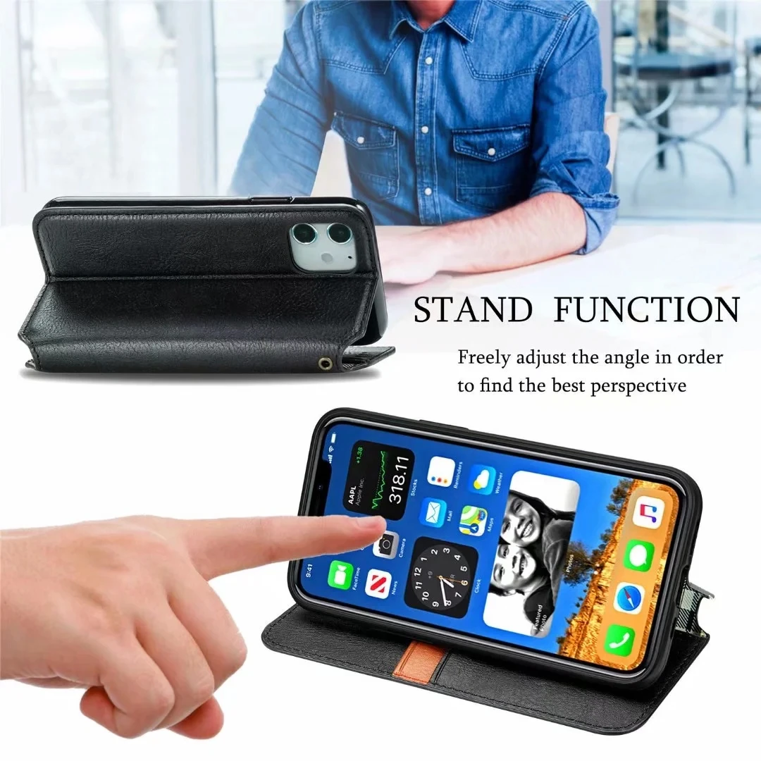 leather wallet phone case for iphone 6 6s plus 7 8 plus se 2020 xr x xs 11 12 pro max 12 mini capa filp stand shell back cover free global shipping