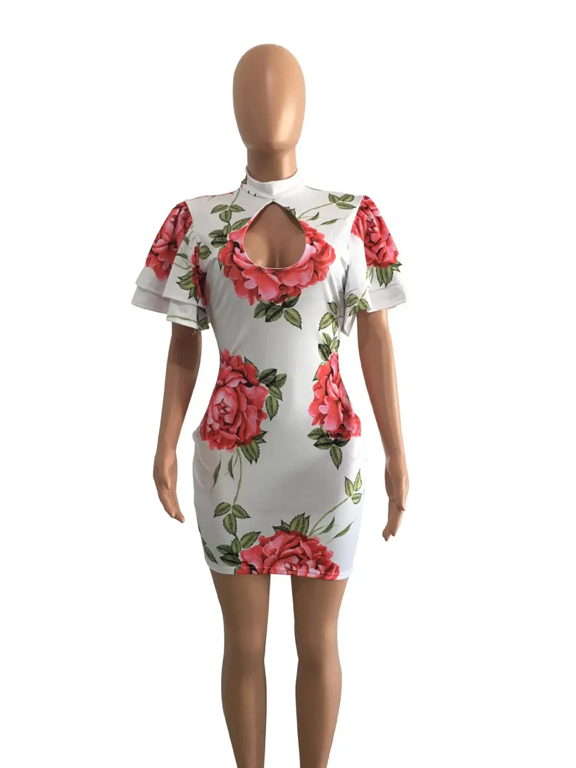 2019 женские сексуальные платья Летние цветочные печатные оборки бандажные модные