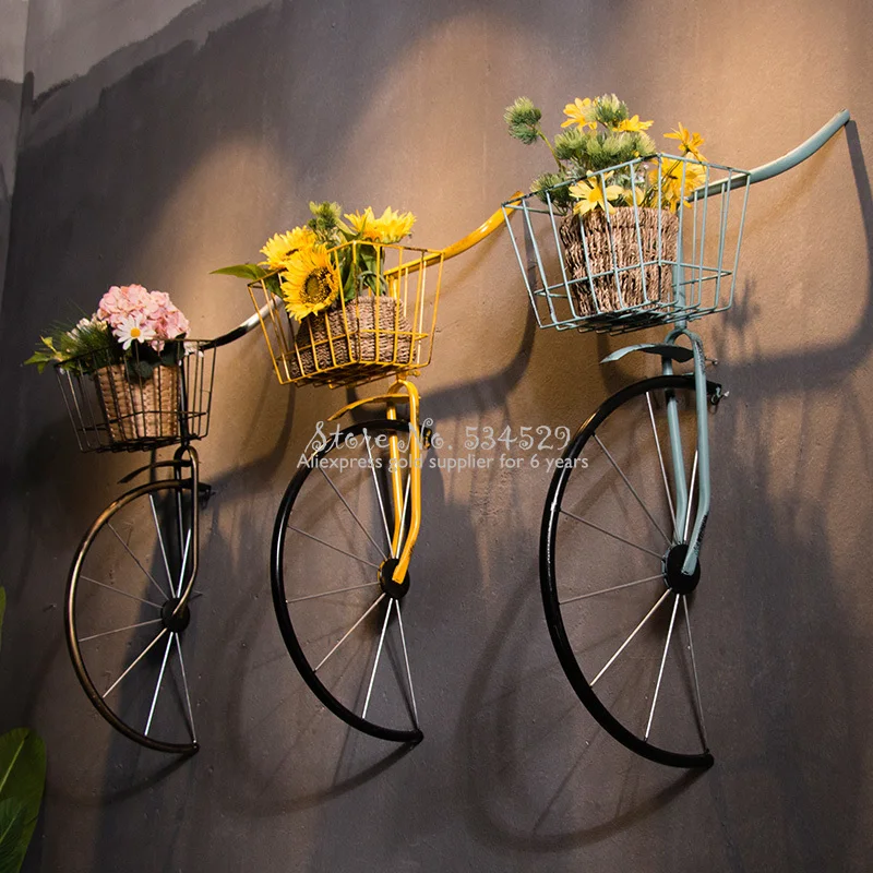 Pared de hierro Retro creativo, nost&aacute;lgico, superficie del eje, oxidado, bicicleta, barbacoa, tienda, restaurante, Bar, fondo, decoraci&oacute;n de pared-2