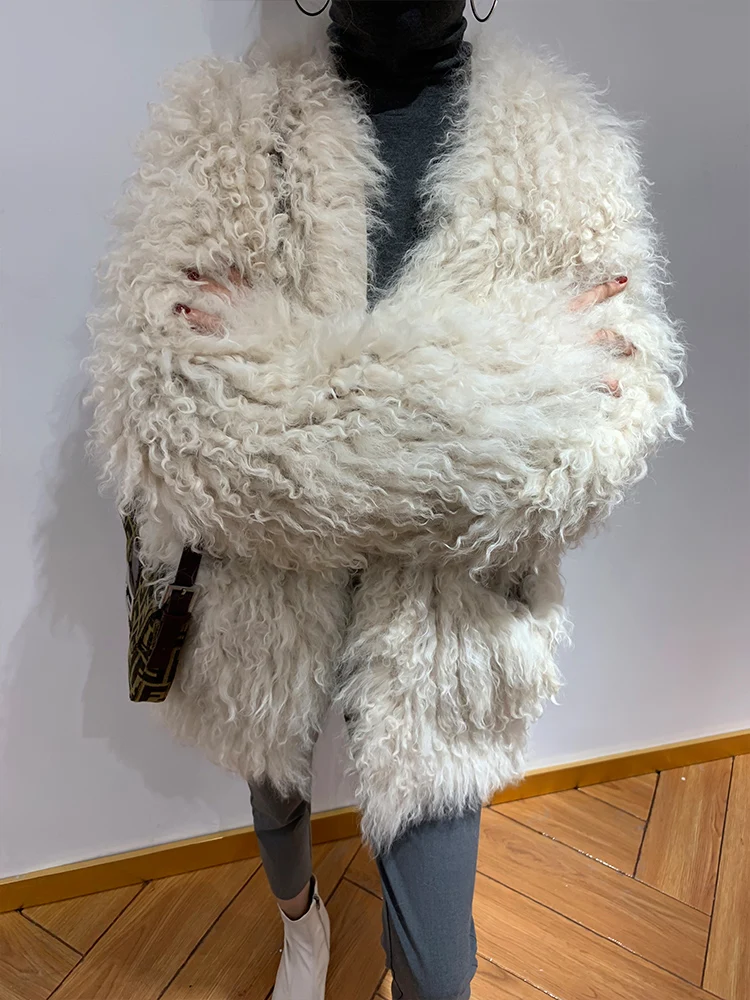 Женская зимняя одежда из натурального меха 2020 корейское пальто 100% шерсти