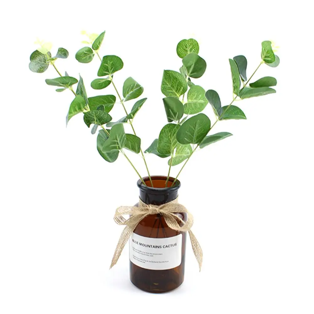 DIY зеленые шелковые искусственные листья эвкалипта растения украшение для