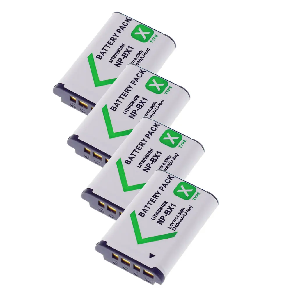 4 PACK NP-BX1 Li-ion Li-on Battery for SONY RX100 RX1 X TYPE | Электроника
