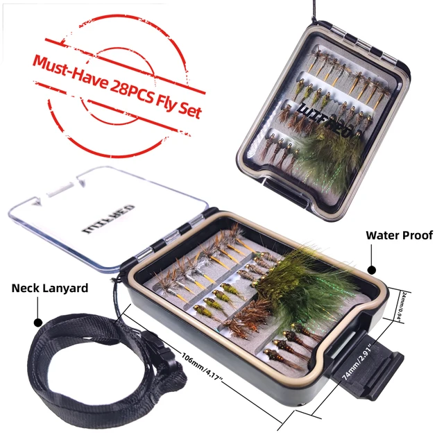 Fly Fishing Flies Kit - 28pcs Fly Fishing Lures - Dry/wet Flies,streamer,  Nymph, Emerger With Waterproof Fly Box For Trout Fishi - Fishing Lures -  AliExpress