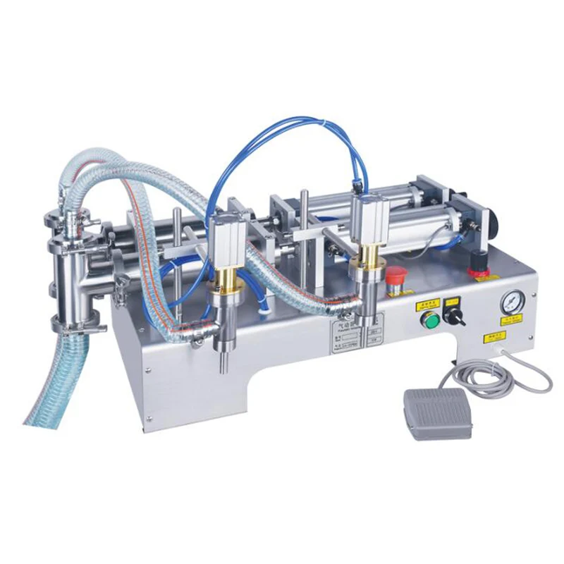 

Double-Head Liquid Juice Oil Drinking Filling Machine Semi Automatic Pneumatic Piston Filling Machine