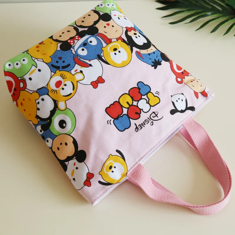 Портативная Холщовая Сумка для ланча мультяшный Disney Дамская тканевая Сумочка с