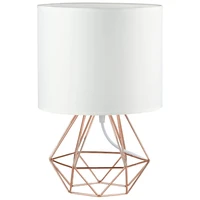 decorative retro geometric table lamp drum shade bedside home lighting light for bedroom living study room lamp eu plug