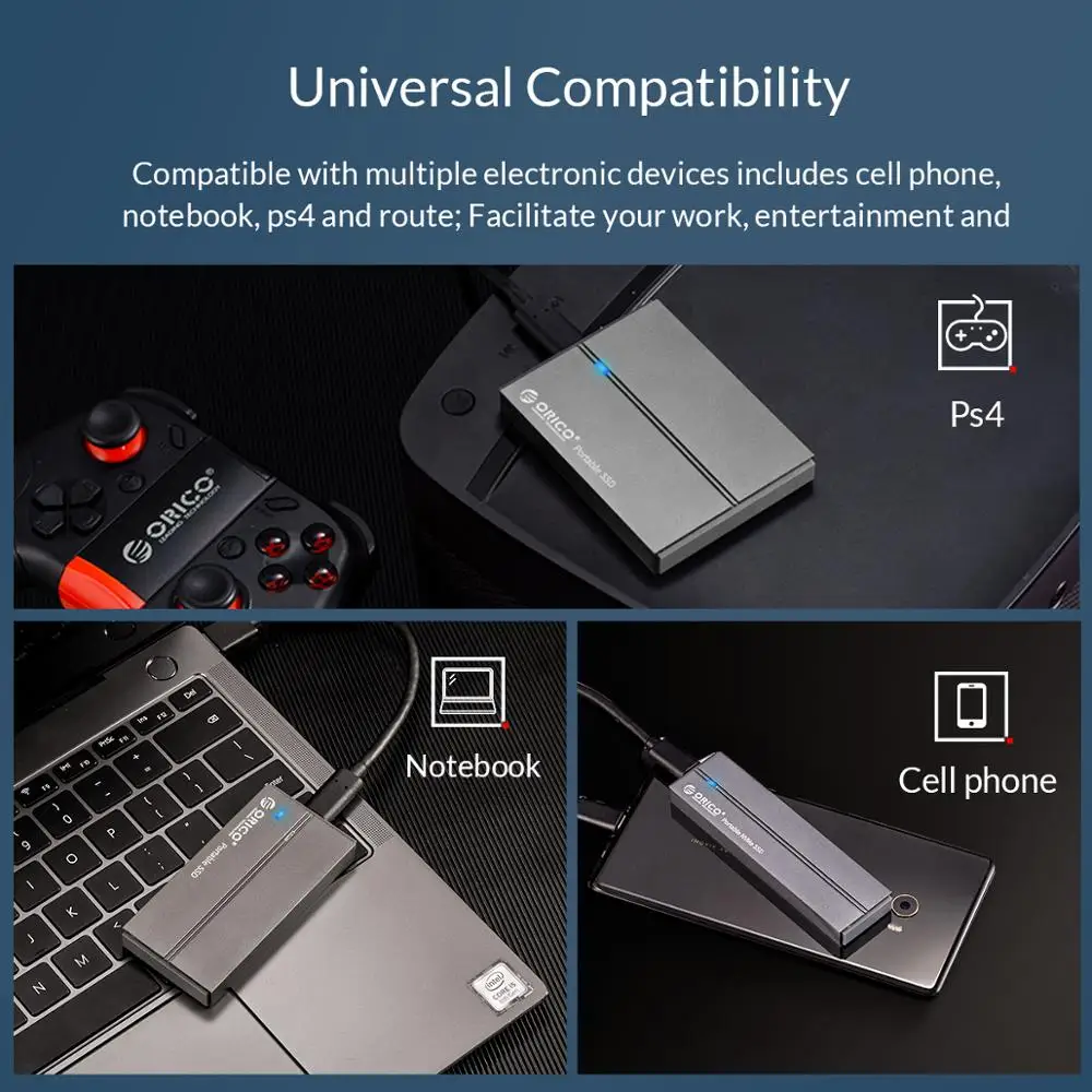 Внешний жесткий диск ORICO 1 ТБ SSD 128 ГБ 256 512 SATA mSATA NVME Портативный твердотельный