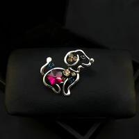 cute dog brooch high end small animal puppy pin corsage for women suit men badge rhinestone jewelry clothes pin accessories gift