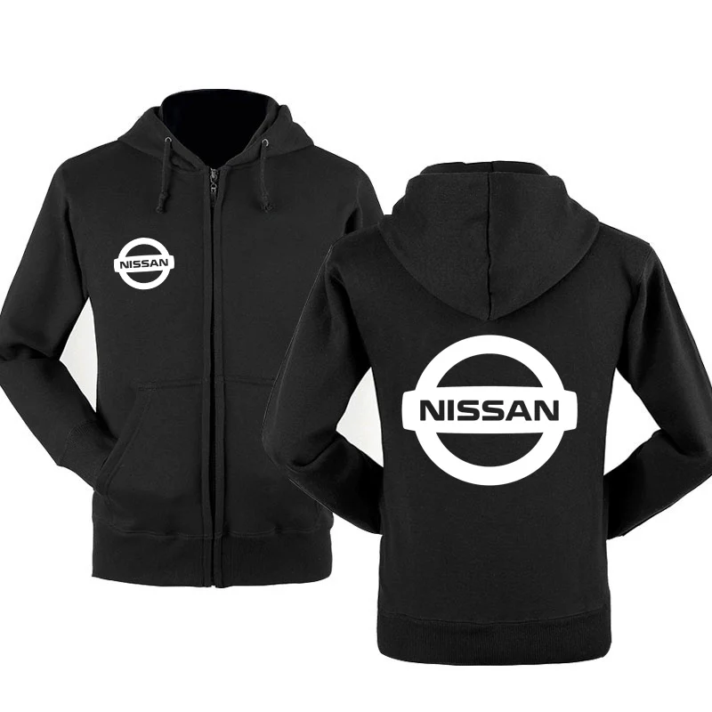 

Толстовка мужская с капюшоном, хлопок, однотонная, с принтом логотипа машины Nissan, с круглым вырезом, свитшот, весна-осень