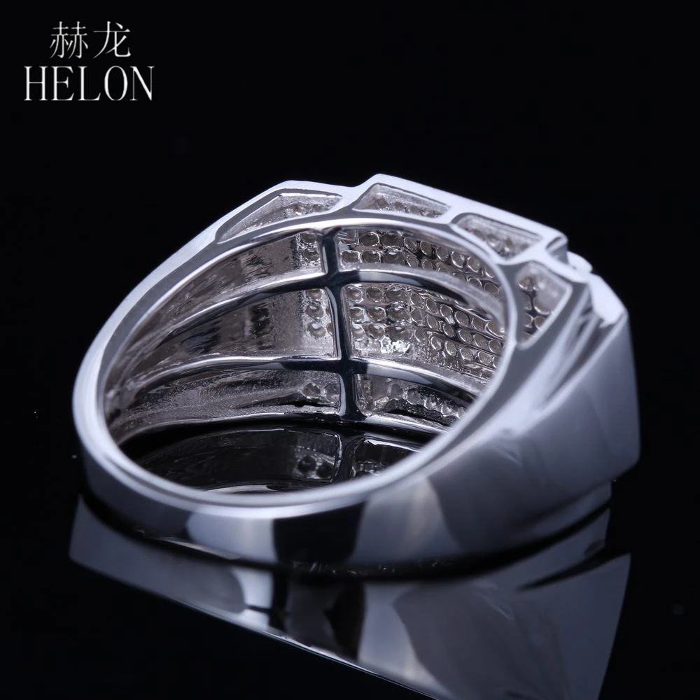 HELON, Стерлинговое Серебро, 925, Круглый,, натуральный бриллиант, для свадьбы, хорошее кольцо, для помолвки, усадьба, кольцо, мужские ювелирные изделия