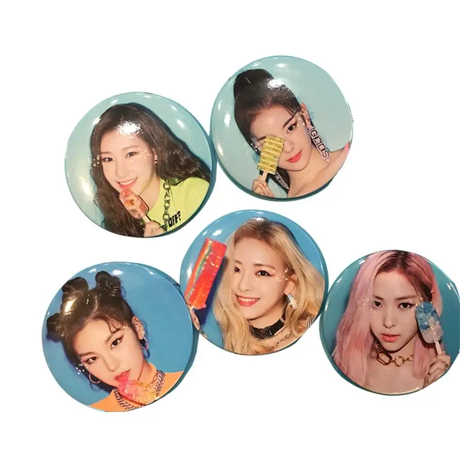 Kpop ITZY круглый бейдж IT'z ледяные Броши Кнопка Ryujin Lia модные нагрудные шпильки для шапка Сумка Одежда