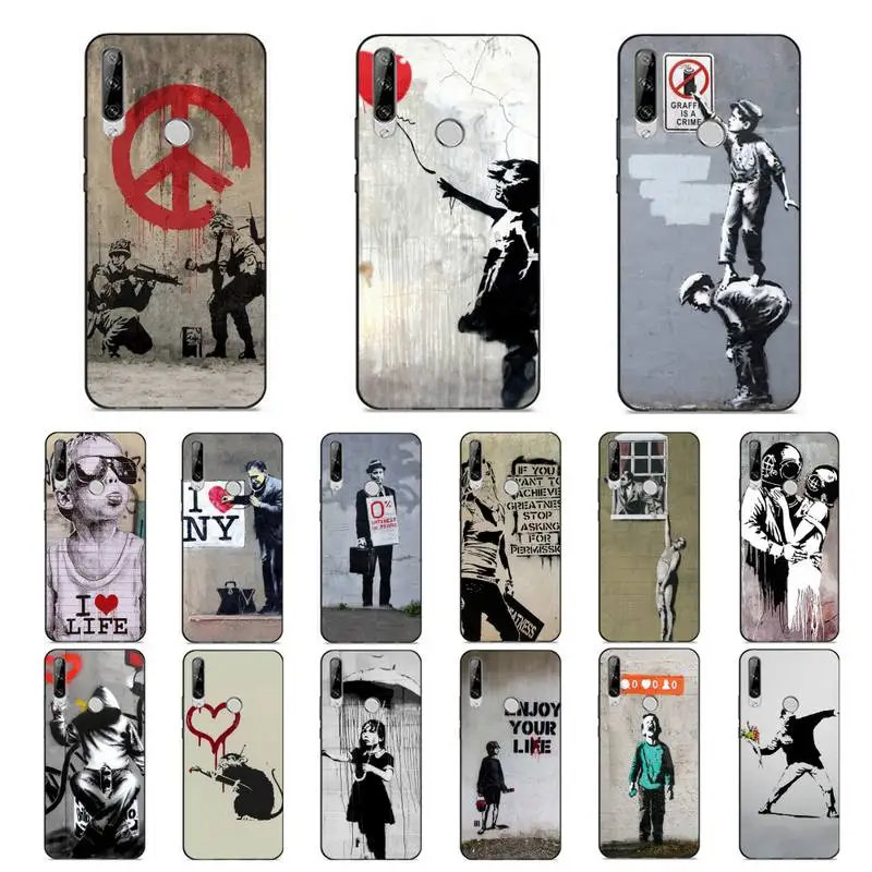 

Yinuoda Ciciber Art Banksy Phone Case for Huawei Y 6 9 7 5 8s prime 2019 2018 enjoy 7 plus