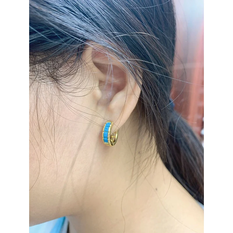 ZHUKOU золотистые Серебристые маленькие серьги-кольца ручной работы с фианитами