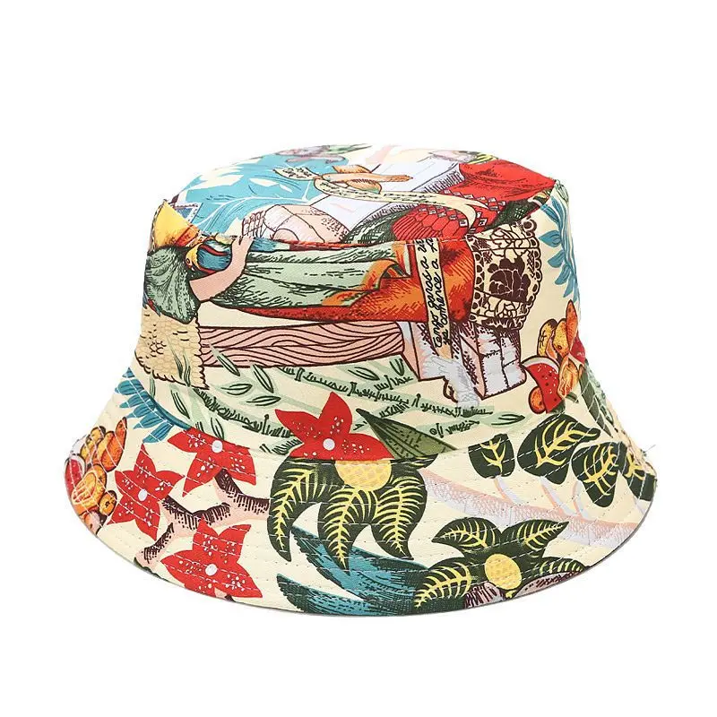

Creative Printing Bucket Hat Fisherman Hat Outdoor Travel Hat Sun Cap Hats for Men and Women 174