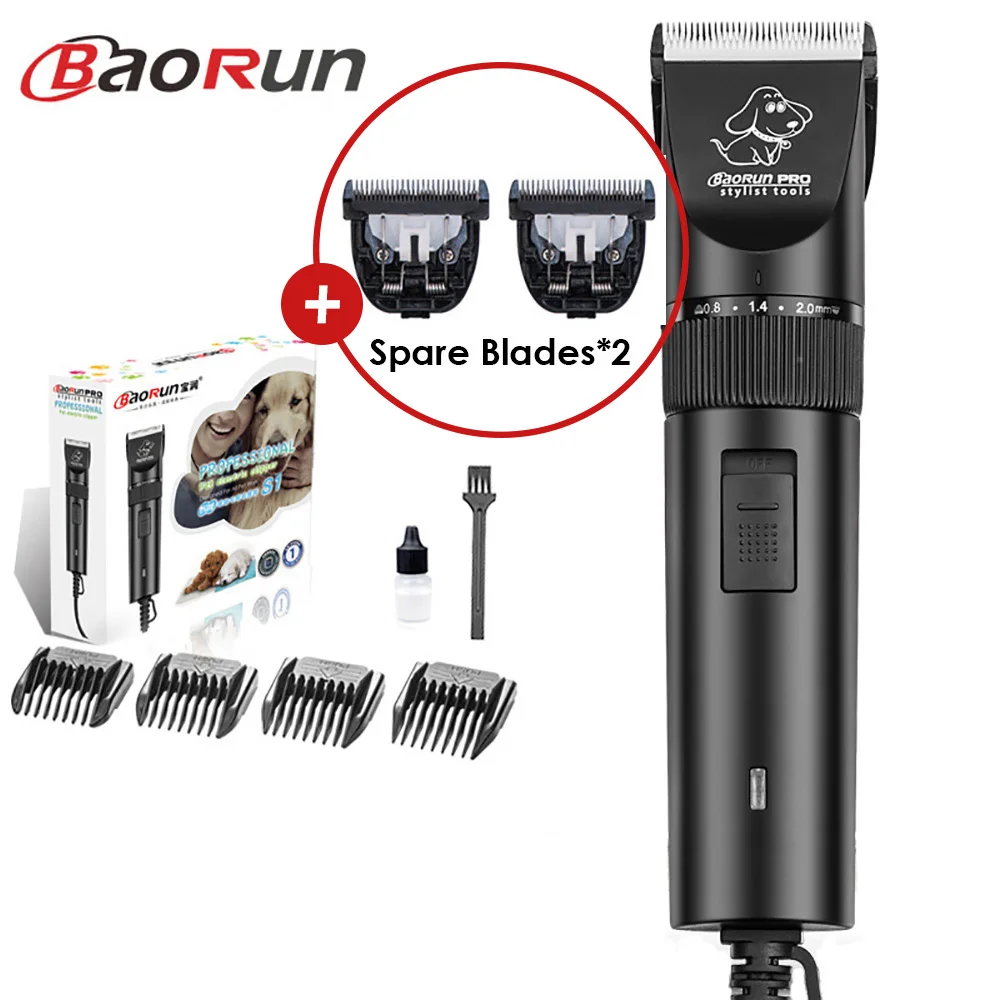 Baorun S1, высокомощный резак для собак, профессиональный электрический триммер для кошек, триммер для стрижки домашних животных, бритва, косилка для животных