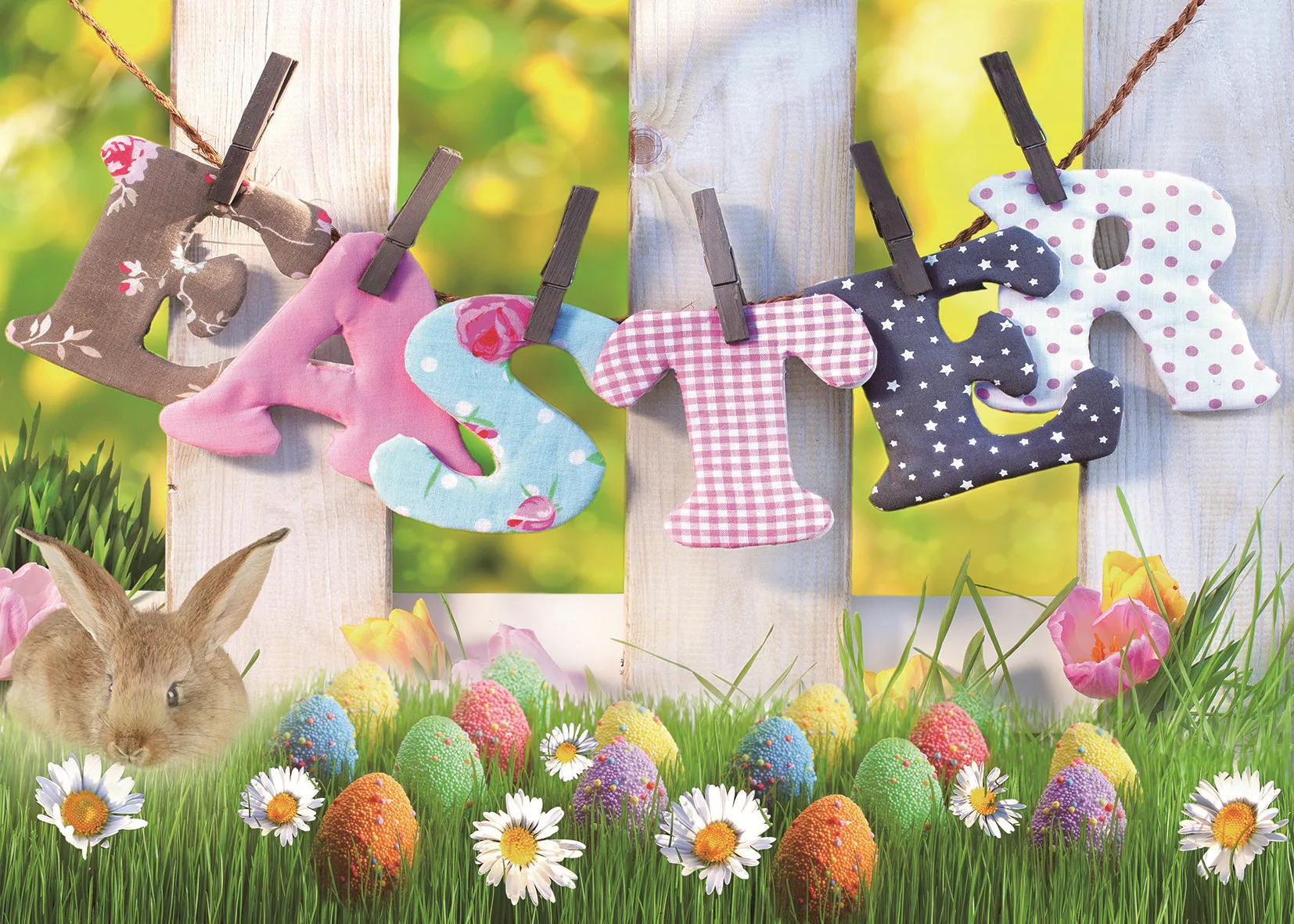 Солнечный весенний Пасхальный фон пасхальные яйца с кроликом природа фотография