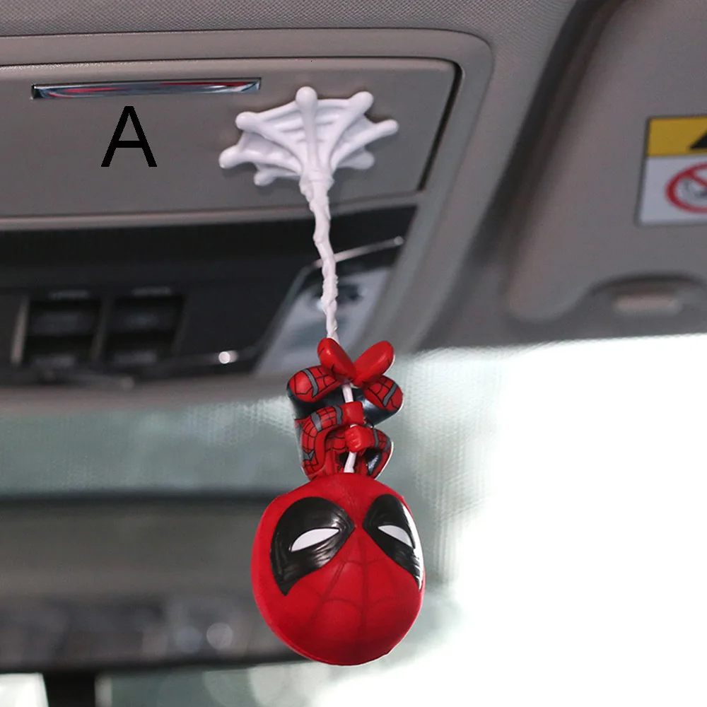 A Модель человека-паука Schudden Hoofd Speelgoed Hars Ornament Magneet Auto Interieur Dashboard Decoratie Pop аксессуары Подарочная отделка - Название цвета: A
