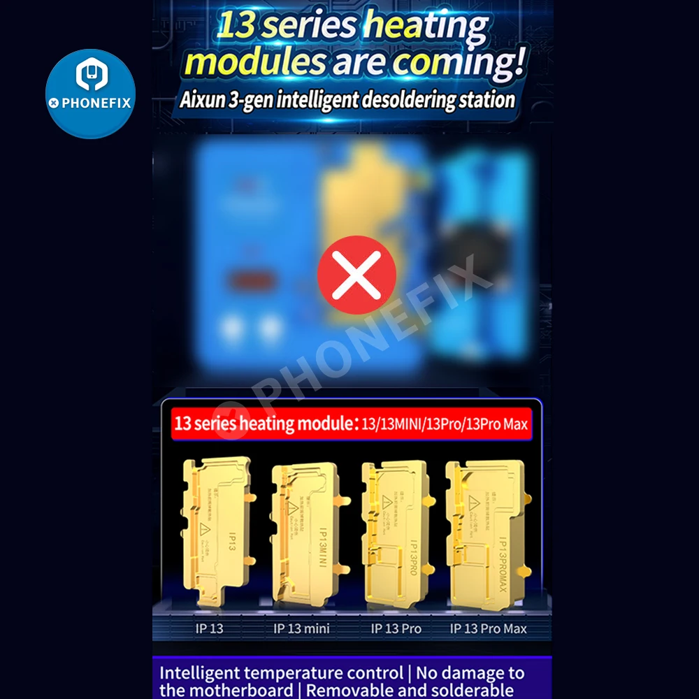 Плата нагревательная JC iHeater с термостатом для iPhone 13 12pro Max X XS MAX чип Android процессор