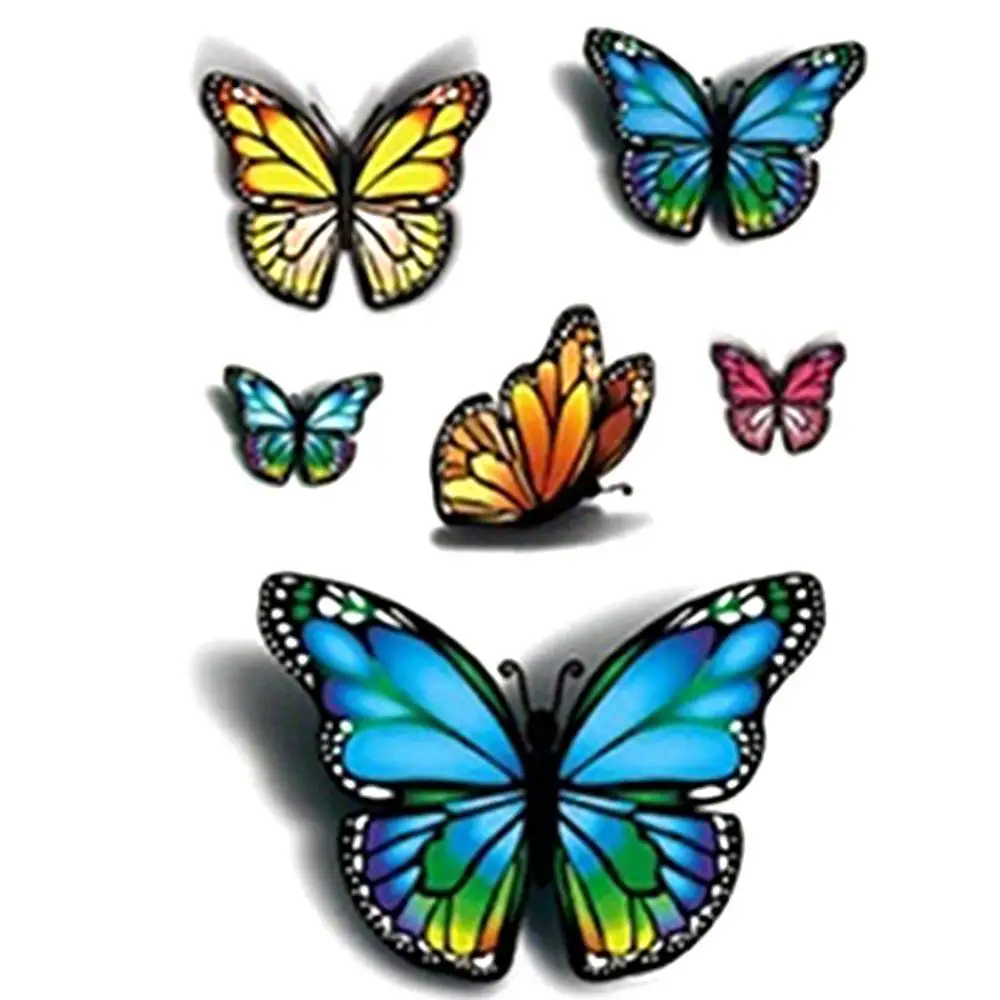 50% Hot Sale 3D Multicolor Butterfly Pattern Waterproof Temporary Removable Tattoo Art Sticker