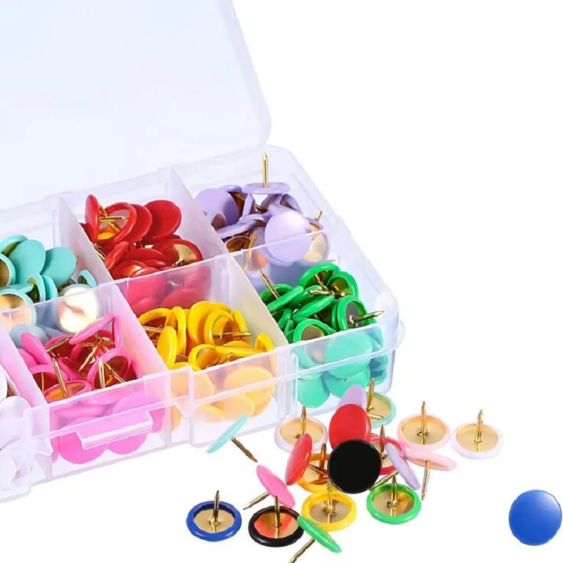 HKYSHP Creative cute color 300 pcs/set 10 grid plastic pushpin combination message board school office supplies | Канцтовары для
