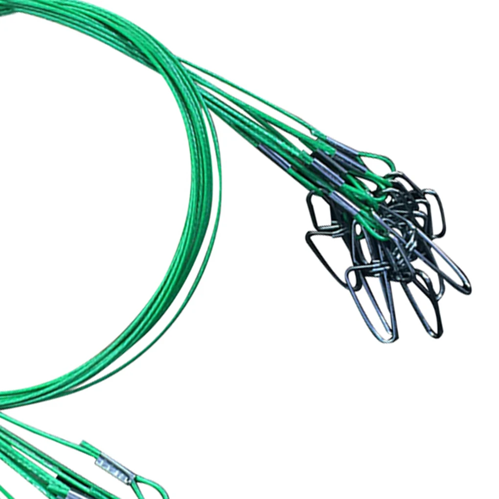 

10Pcs/Lot 50cm Anti Bite Fishing Lead Wire 150Lb Steel Wire Leader With Swivel Fishing Accessory Lead Core Leash Fishing Wire