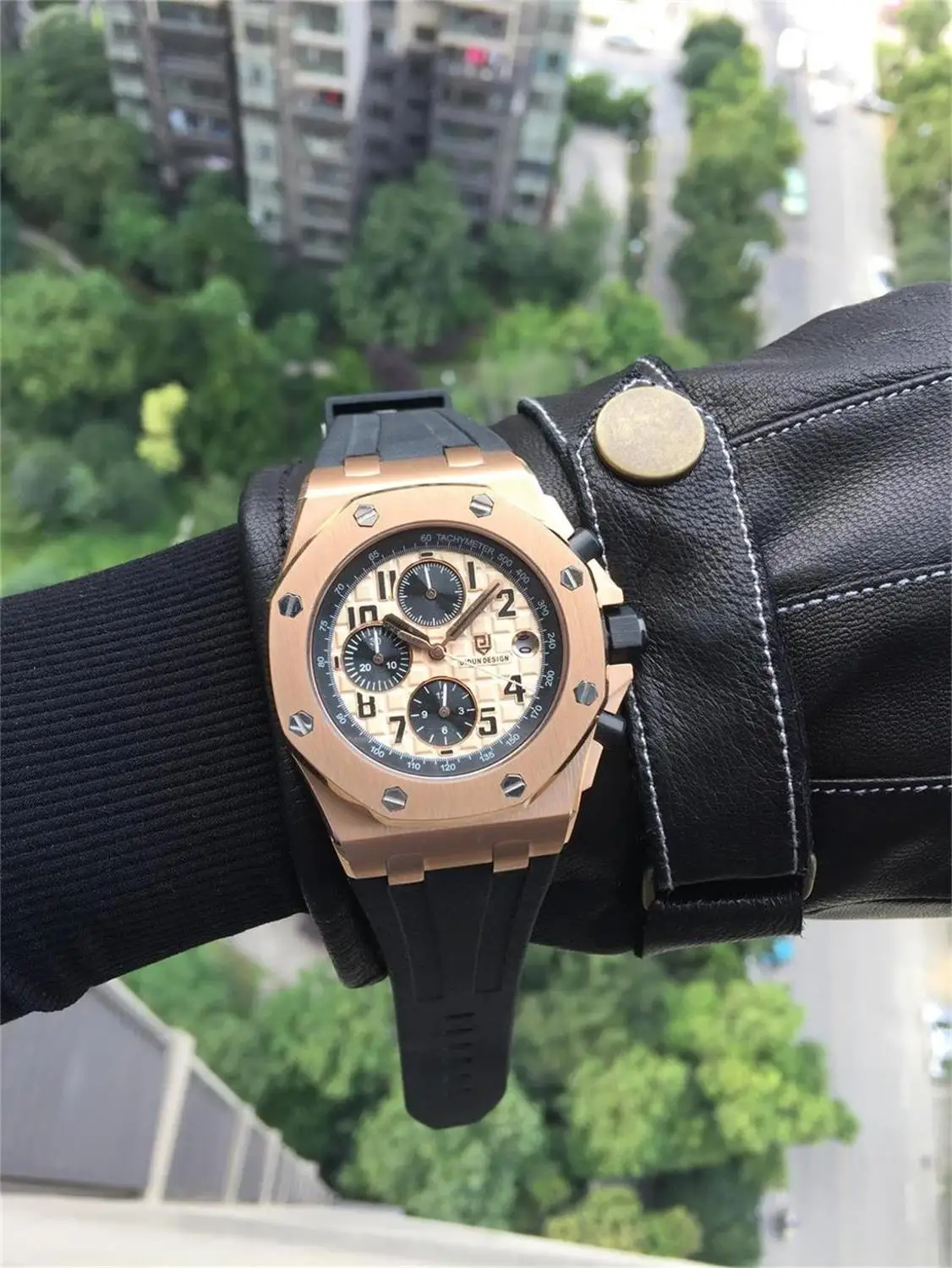 RGB DIDUN montre hommes de Lux marque hommes en acier кварцевый спортивный браслет montres hommes militaire sport montre-браслет 30 м - Цвет: RGB