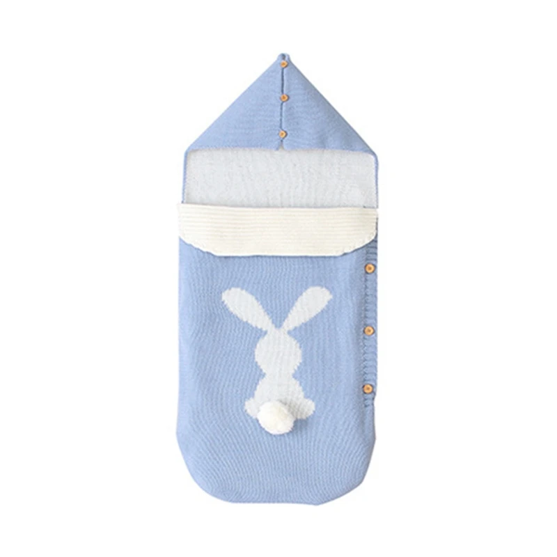 

Baby Infant Newborns Swaddle Wrap Autumn Winter Sleepsack Hood Button Stroller Footmuff Sleeping Bag Knitted Envelopes
