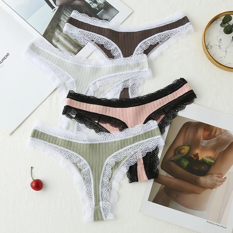 

1pcs/lots Underwear Panties Thong Sexy Solid Color Breathable Low-rise Comfortable Underpants Cotton G-string Intimate Linger