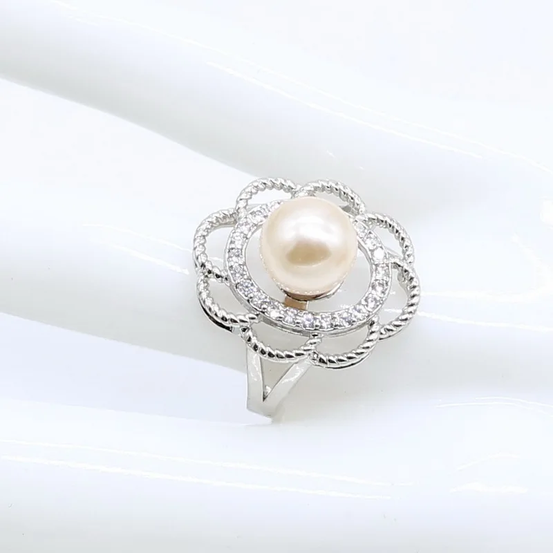 New Pink Pearl 925 Silver Wedding Jewelry Set for Women Earring Necklace Pendant Ring Birthday Gift | Украшения и аксессуары