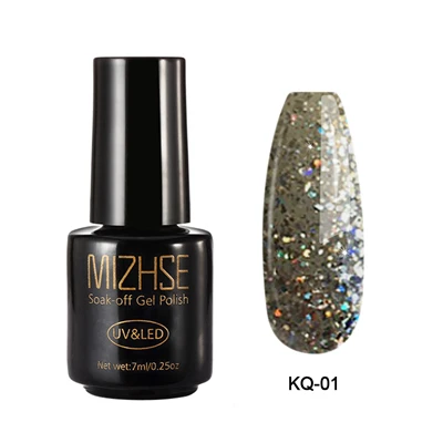 SetD12 KQ001 MIZHSE 7 мл Сияющий УФ-Гель-лак Алмазный Блеск Блестки Платиновый Гель-лак для ногтей Полупостоянный дизайн ногтей УФ и светодиодный Гель-лак - Цвет: SetD12 KQ001