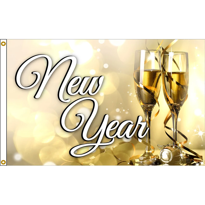 Новогодний флаг x 90 см баннер яркие цветные украшения подарок акция для дома 100D