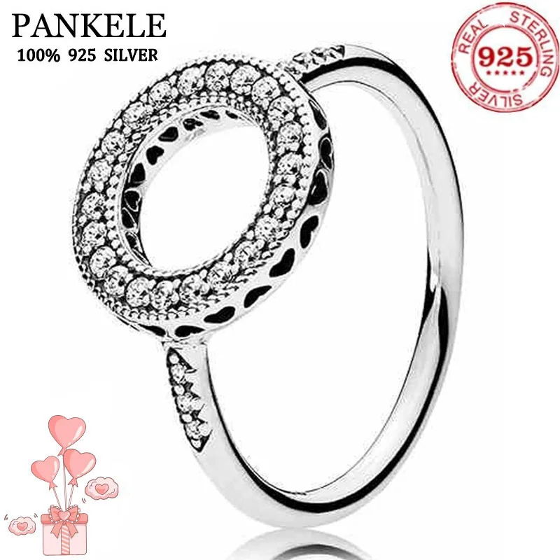 Оригинальное двухцветное кольцо с фирменным логотипом в виде сердца ореола